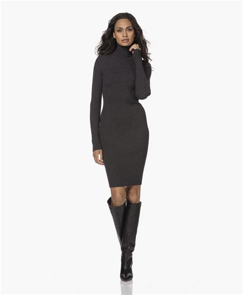 Wool Blend Turtleneck Dress 